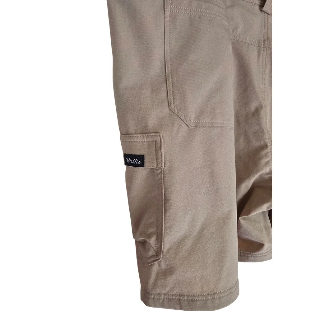 Willit Womens Tan Khaki Hiking Shorts Size 16 Nylon‎ Spandex Cargo Outdoor Plus
